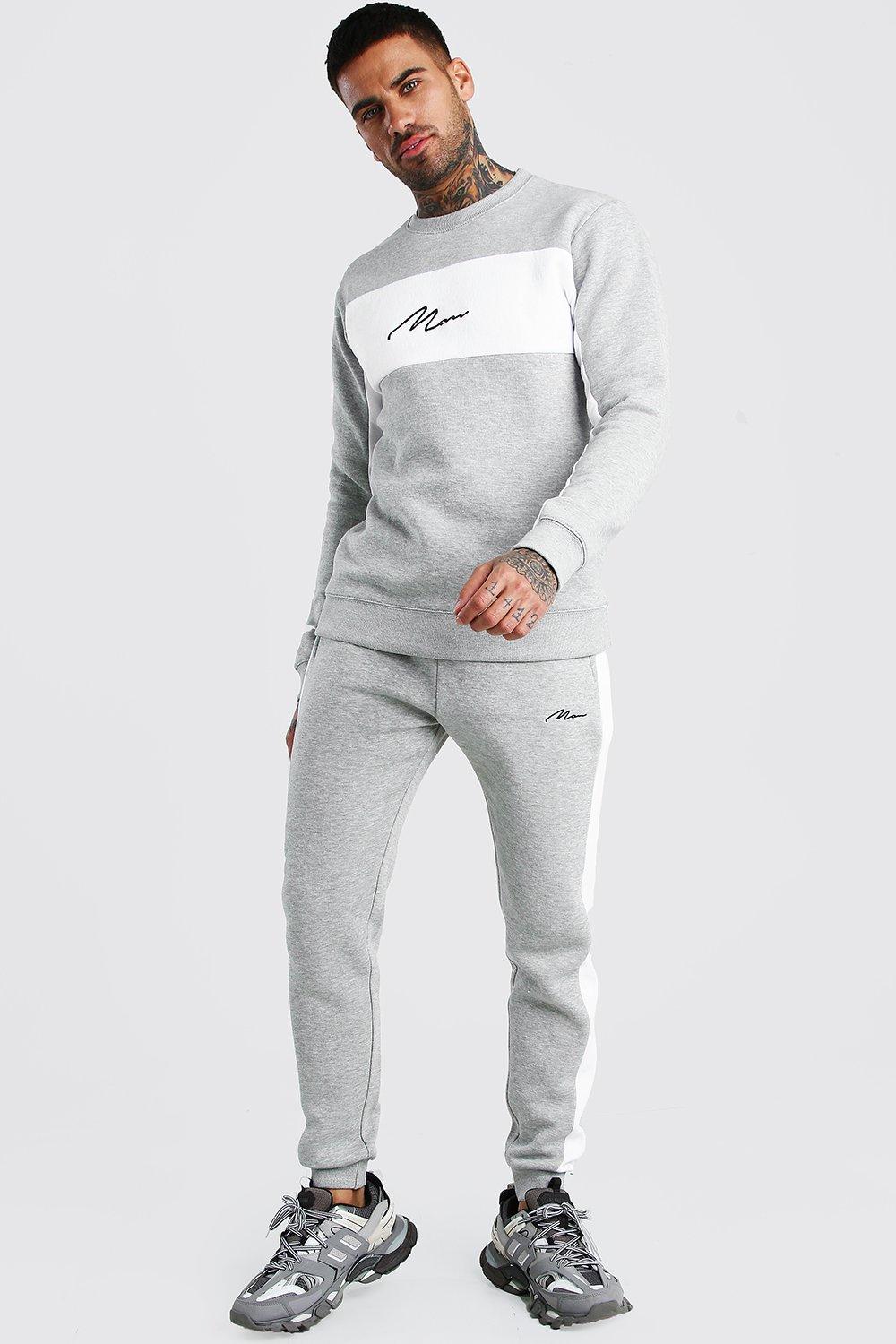 Grey store boohooman tracksuit